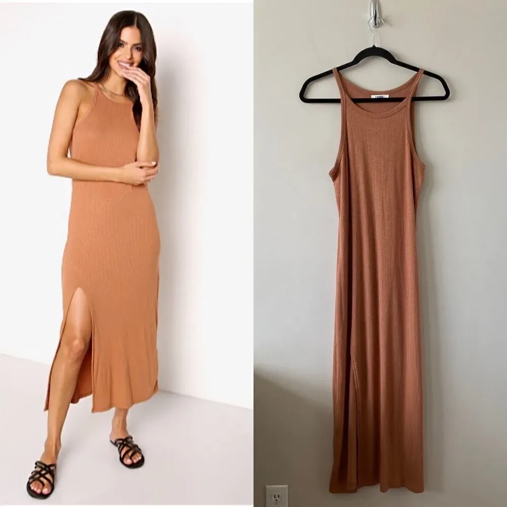 Nwot-z Supply Palisades Rib Dress Vintage Brown (Size:Medium) - Picture 1 of 13